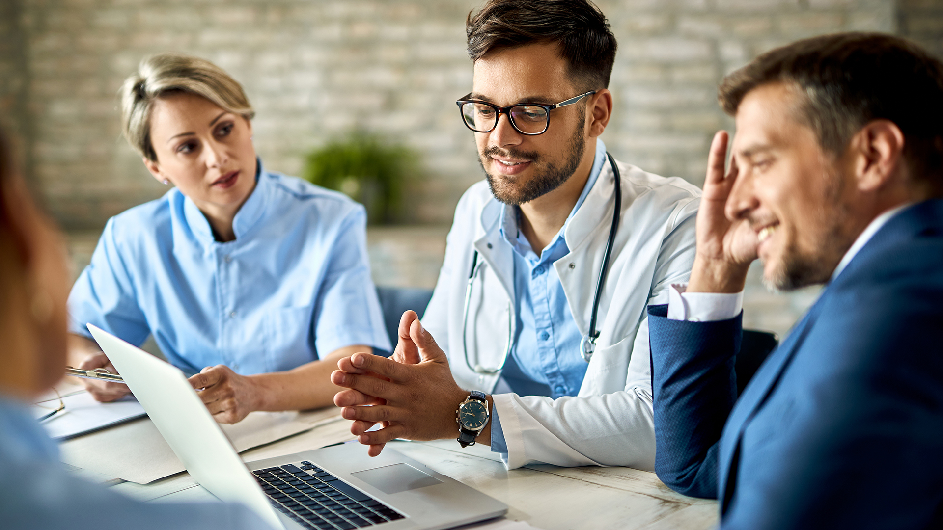 male physician wearing