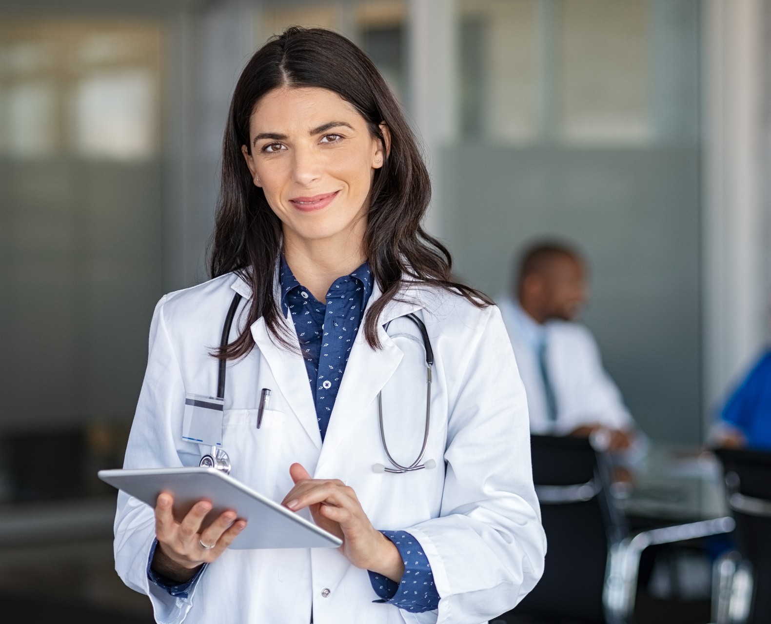 female physician standing